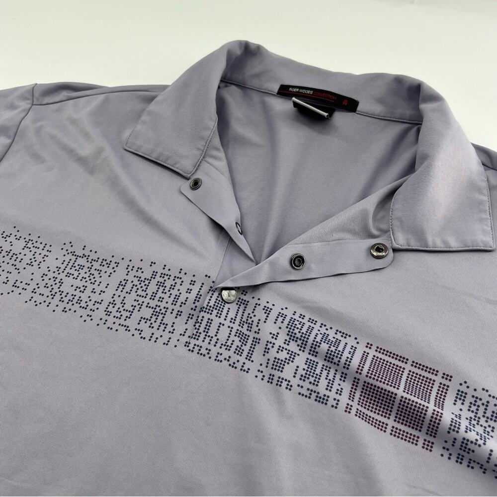 Nike Dri Fit Tiger Woods Collection Golf Gray Polo Shirt Men’s - Picture 2 of 7